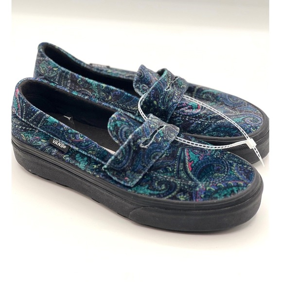 Vans Style 53 Velvet Paisley Dark Blue Slip On Shoes Mens 4.5 Women's Size 6 NEW - Picture 1 of 6